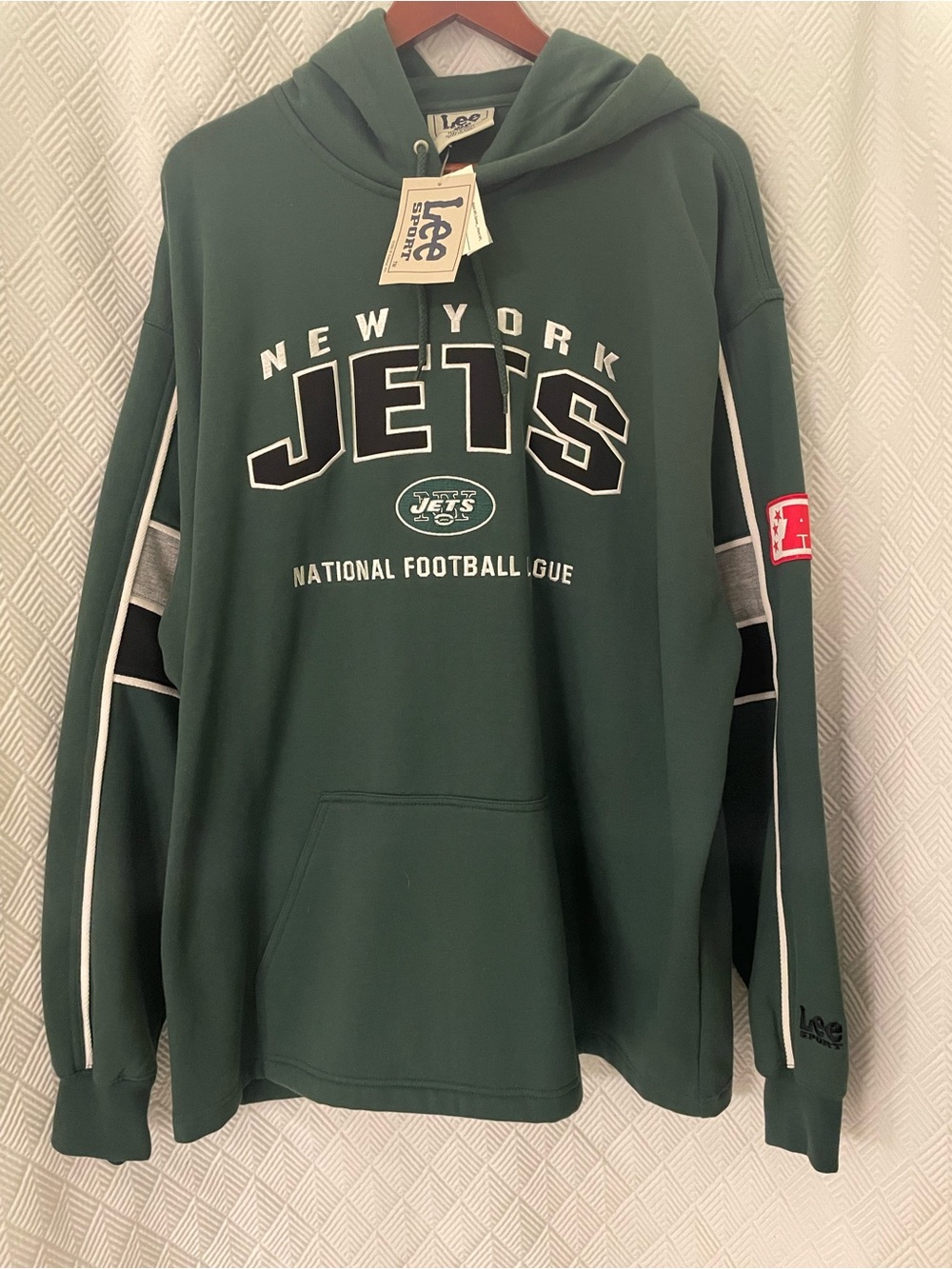 Vintage Lee Sports New York Jets Green Hoodie Size XL
